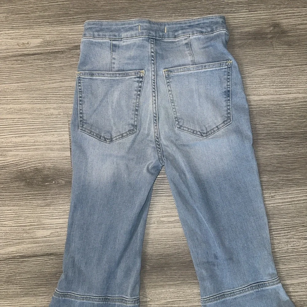 Free‎ People Just Float on Flare Jeans Blue Cloudy Indigo Super Flare Sz 24